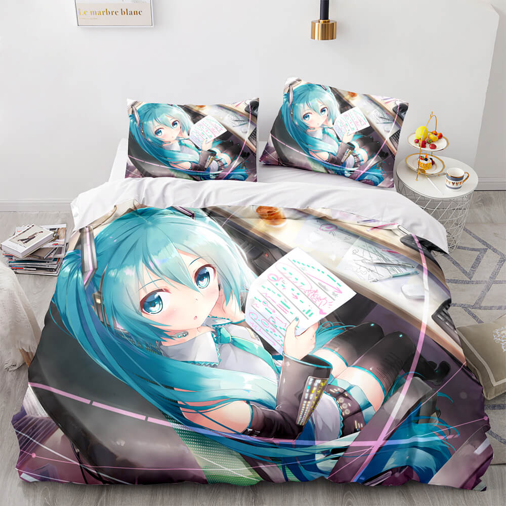 Hatsune Miku Pattern Bedding Set Quilt Cover Room Decoration (Online Order Only)