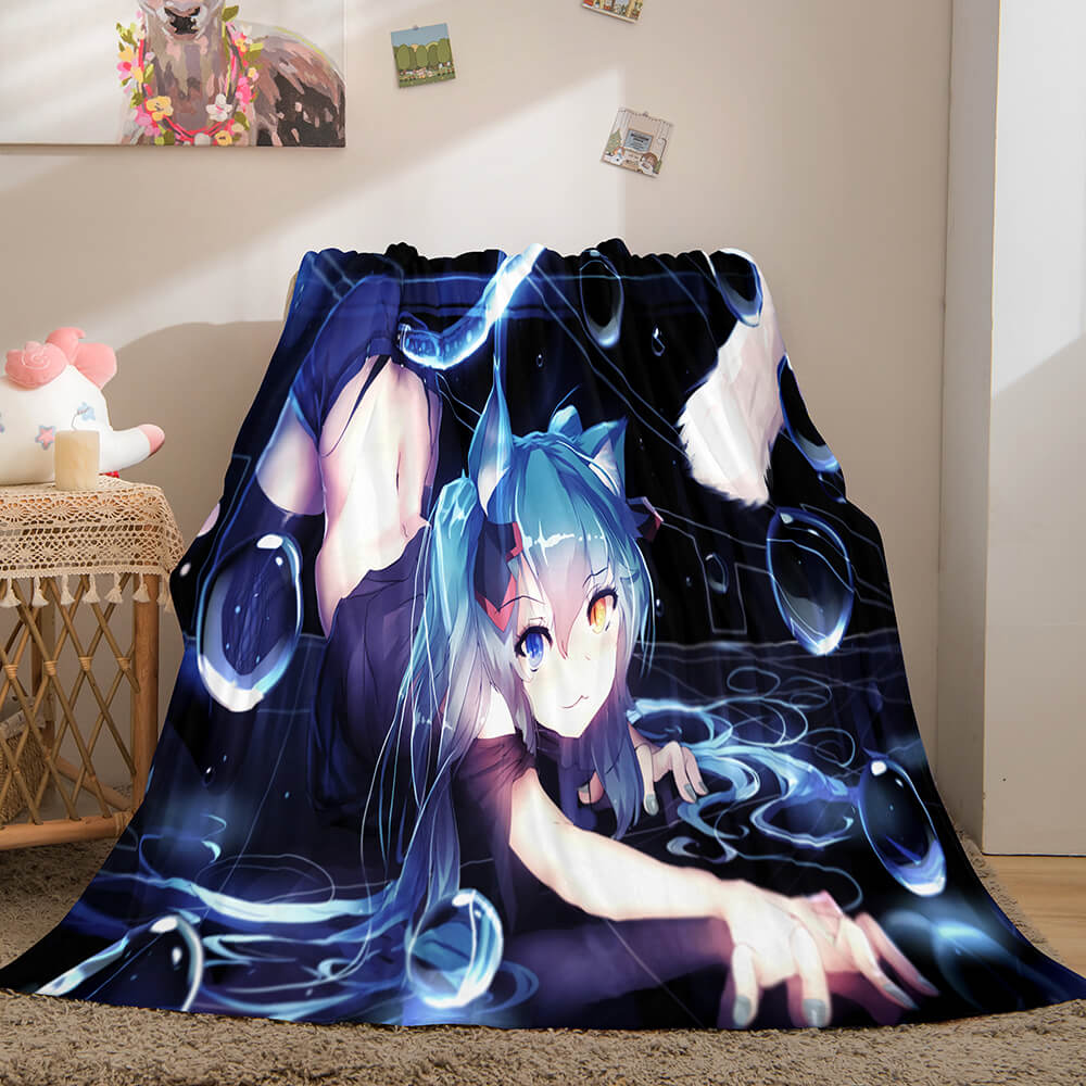 Hatsune Miku Cosplay Flannel Blanket Throw (Online Order Only)