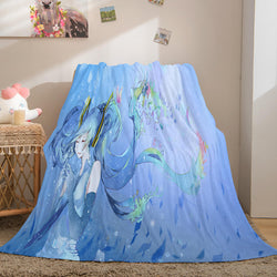 Hatsune Miku Cosplay Flannel Blanket Throw Soft Plush Bedding Sets (Online Order Only)