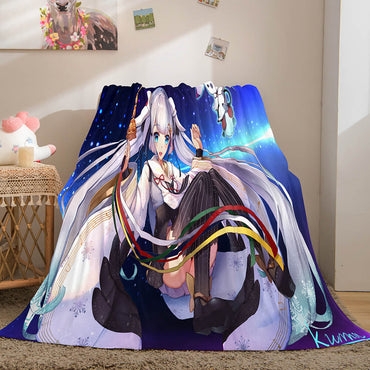 Hatsune Miku Flannel Blanket Cosplay Throw Blanket (Online Order Only)
