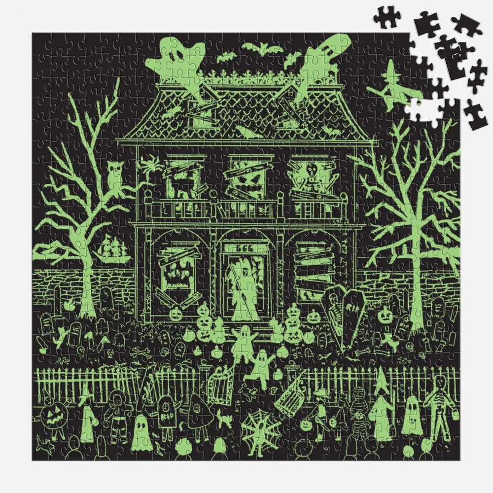 Haunted House 500 Piece Glow in the Dark Jigsaw Puzzle Galison (ONLINE ORDER ONLY)