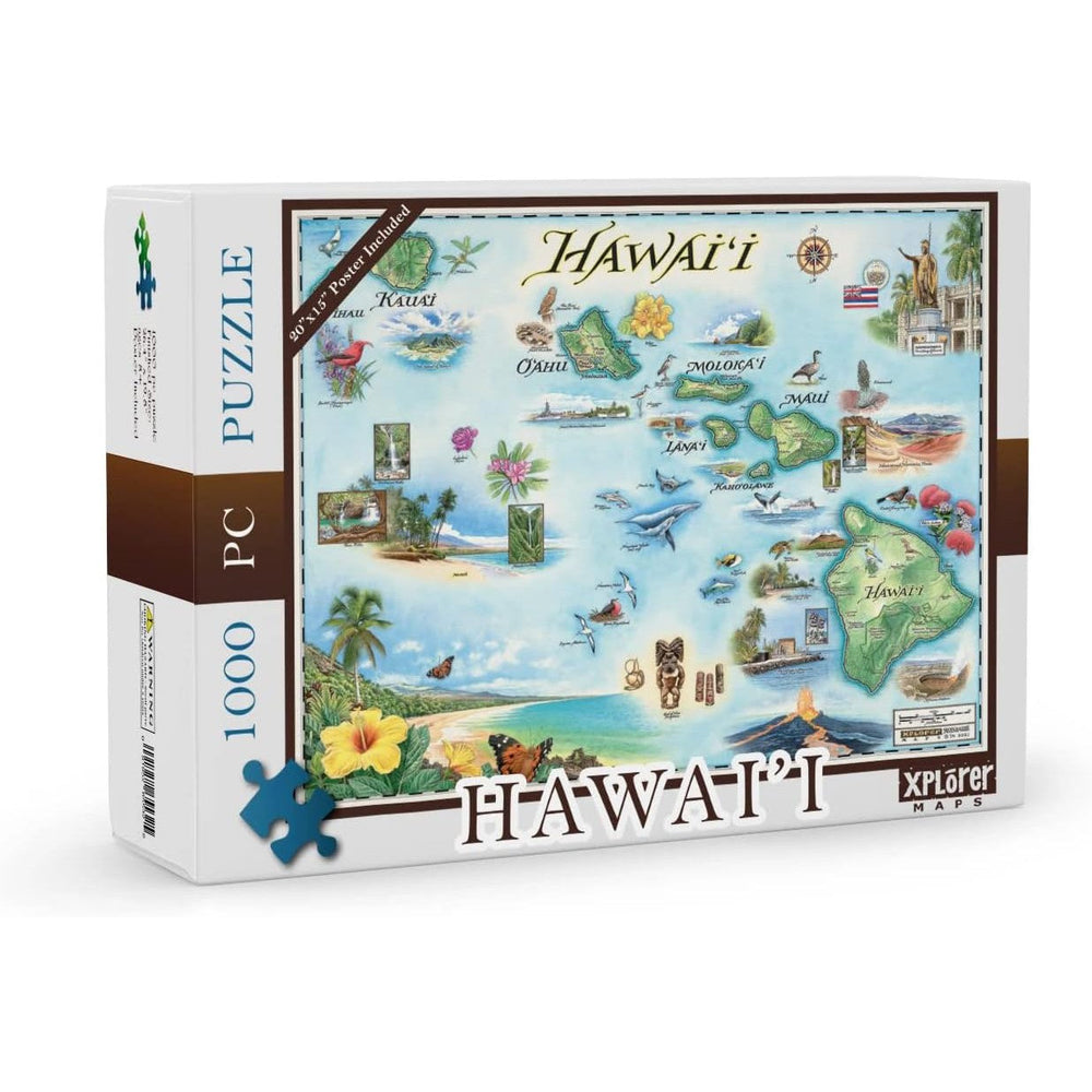 Hawaii 1000 Piece Jigsaw Puzzle Xplorer Maps (ONLINE ORDER ONLY)