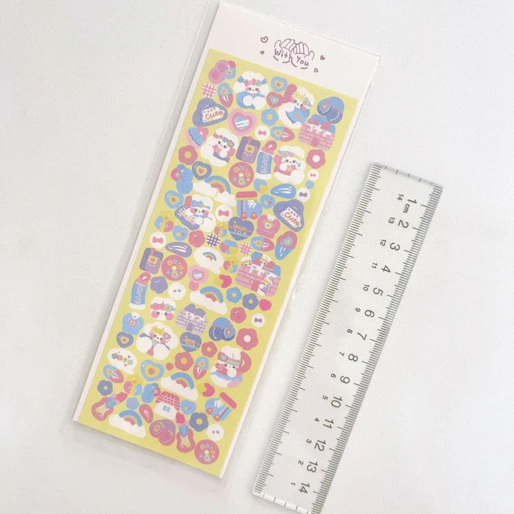 Sweetheart Rabbit Stickers Scrapbooking Decorative Sticker Hand Account DIY Diary Album Stick Label Kawaii Korean Stationery (ONLINE ORDER ONLY)