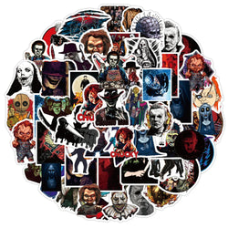 Horror Movie Stickers Decals Skateboard Guitar Suitcase Motorcycle DIY Cartoon Kid Gift (ONLINE ORDER ONLY)