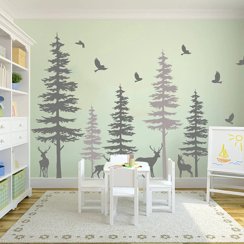 Large Deer Tree Wall Sticker Decal - Jungle Forest Vinyl Decor for Bedroom, Nursery, Office (ONLINE ORDER ONLY)