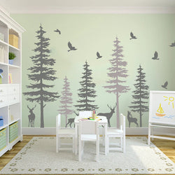 Large Deer Tree Wall Sticker Decal - Jungle Forest Vinyl Decor for Bedroom, Nursery, Office (ONLINE ORDER ONLY)