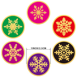 100-500pcs Color Snowflake Merry Christmas Sticker Gift Envelope Sealing Label Decoration Stationery Sticker 2.5cm (ONLINE ORDER ONLY)