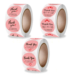 Pink Gift Sealing Stickers 500PCS Thank You Love Design Diary Scrapbooking Stickers Festival Birthday Gift Decorations Labels (ONLINE ORDER ONLY)