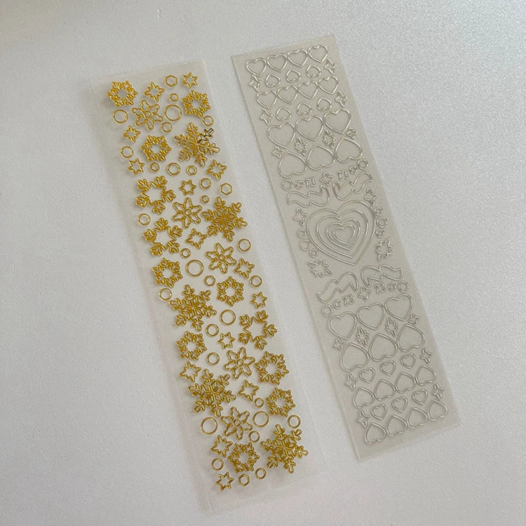 Gold Silver Butterfly Heart Cherry Series Stickers Korea Ins Hand Account Creative DIY Deco Material Stickers Stationery (ONLINE ORDER ONLY)