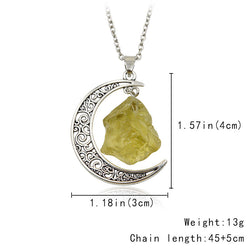 Amethyst Gold Metal Crescent Moon Necklace Pendant (Online Only)