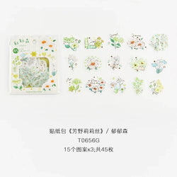 45pcs/lot Garden Story Series Stickers Scrapbooking Decorative Sticker DIY Diary Album Stick Label School Stationery Gift (ONLINE ORDER ONLY)