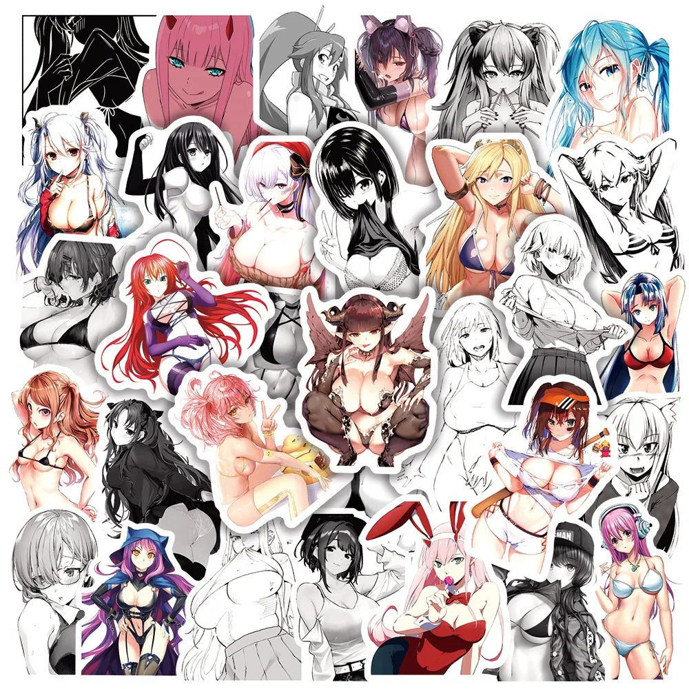 Anime Hentai Bunny Girl Waifu Stickers Waterproof Decals (10/30/50/100pcs) (Online Order Only)