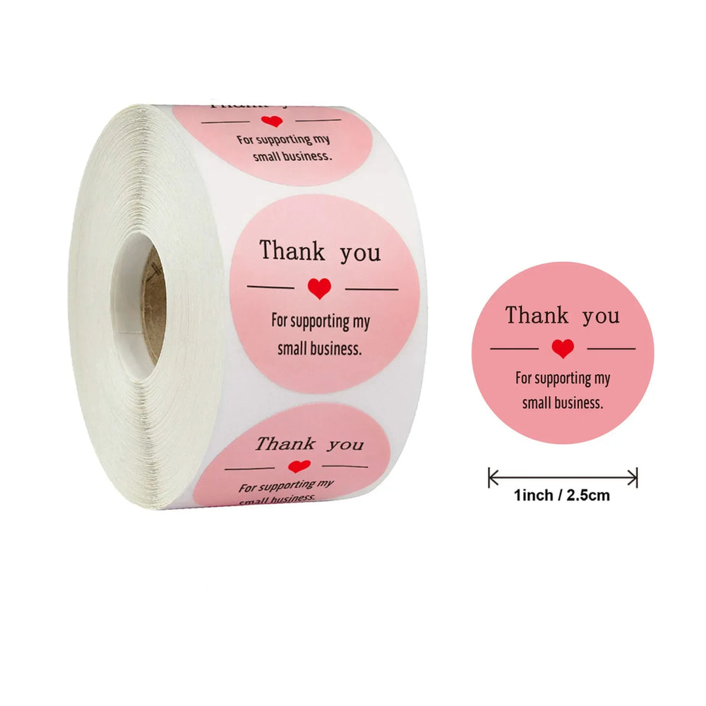Pink Gift Sealing Stickers 500PCS Thank You Love Design Diary Scrapbooking Stickers Festival Birthday Gift Decorations Labels (ONLINE ORDER ONLY)