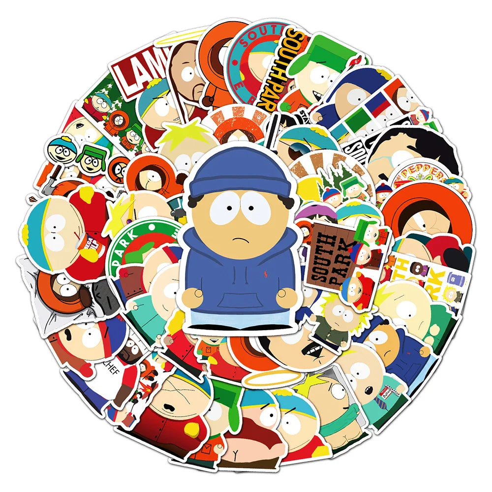 SouthPark Cartoon Stickers: 10/30/50pcs Anime Decals for Luggage, Skateboard, Toy, Graffiti (ONLINE ORDER ONLY)