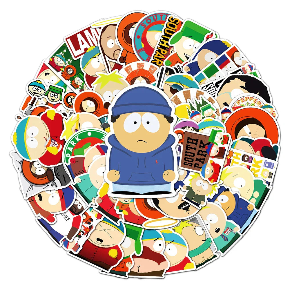 SouthPark Cartoon Stickers: 10/30/50pcs Anime Decals for Luggage, Skateboard, Toy, Graffiti (ONLINE ORDER ONLY)