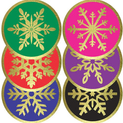 100-500PCS Christmas Snowflake Sticker DIY Baking Sticker Round Adhesive Scrapbooking Christmas stickers (ONLINE ORDER ONLY)