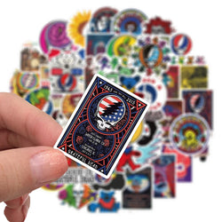 10/30/50PCS Rock Band Greatful Dead Stickers Laptop Guitar Luggage Waterproof Phone Bike Cool Graffiti Sticker Decal Kid Toys (ONLINE ORDER ONLY)