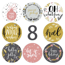 100-500PCS Christmas Snowflake Sticker DIY Baking Sticker Round Adhesive Scrapbooking Christmas stickers (ONLINE ORDER ONLY)