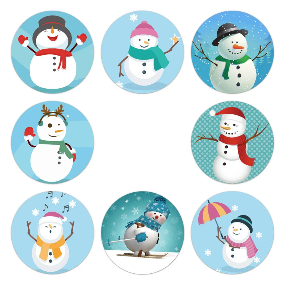 100-500Pcs Merry Christmas Santa Claus Sticker 1inch Decor DIY Wrapping Gift Decoration Xmas Kids Thank You Seal Label (ONLINE ORDER ONLY)
