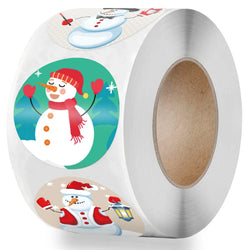 2020 New Christmas Stickers 100-500pcs Christmas Tags/Happy Holidays with 6 snowmen Sticker label (ONLINE ORDER ONLY)
