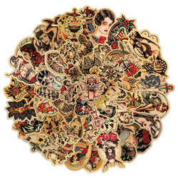 10/30/50pcs/pack Retro Old School Sailor Tattoo Sticker Packs (ONLINE ORDER ONLY)