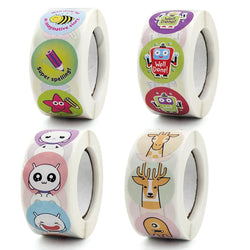 500 Pcs Reward Stickers Motivational Stickers Roll For Kids For School Reward Students Teachers Cute Animals Stickers Labels (Online Order Only)