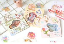 45pcs/pack Cute Flower Ribbon Decorative Stationery Stickers kawaii dog Scrapbooking DIY Diary Album Stick Lable (Online Order Only)