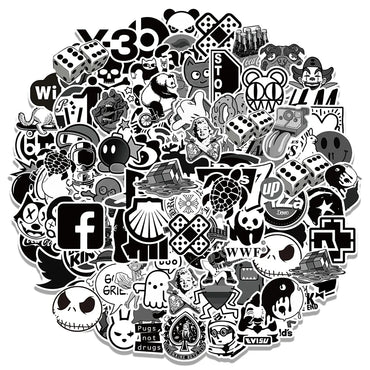 10/30/50/100pcs Cool Fashion Brand Logo Stickers Decals Skateboard Guitar Bike Laptop Motorcycle Luggage Car Waterproof Sticker (ONLINE ORDER ONLY)