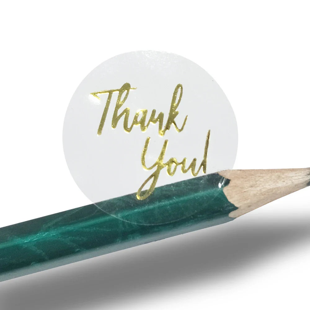 100-500pcs Thank You For Your Order Transparent Gold Label Baking Wedding Exquisite Gift Card Envelope Sealing Label Sticker (Online Order Only)