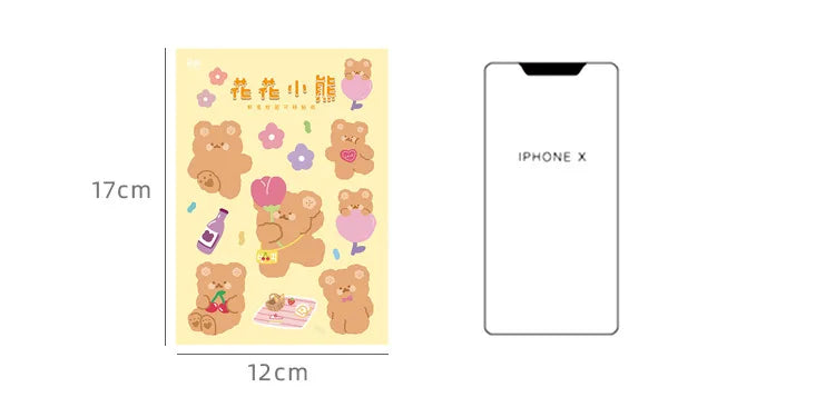 Kawaii Soft Bear Rabbit Decorative Stickers Adhesive Stickers DIY Diary Stationery Stickers Children Gift School Office Supplies (ONLINE ORDER ONLY)