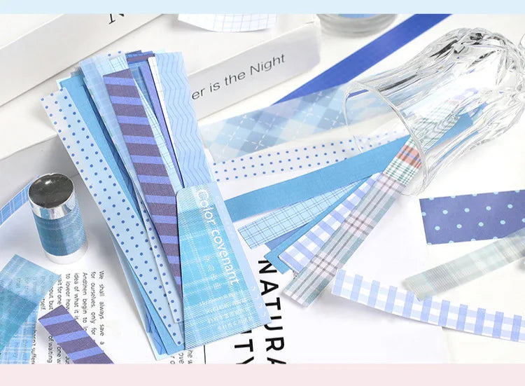45Pcs/lot Retro Lattice wave point long stickers Scrapbooking Decorative Sticker DIY Diary Album Stick Label Kawaii Stationery (ONLINE ORDER ONLY)