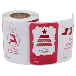 250pcs/roll Christmas Gift Name Tags XMAS Stickers 6 Designs AdhesivePresent Seal Labels Christmas Decals Gift Packag 5*7.5cm (ONLINE ORDER ONLY)
