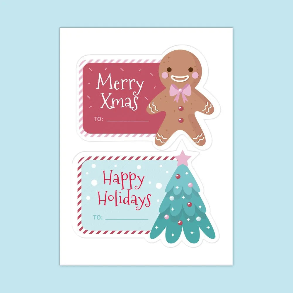 10-40Pcs 12.5x9cm Merry Christmas Stickers Fashion Cartoon Cute Labels For Gift Decorative Package Wrapping Gift Box (ONLINE ORDER ONLY)