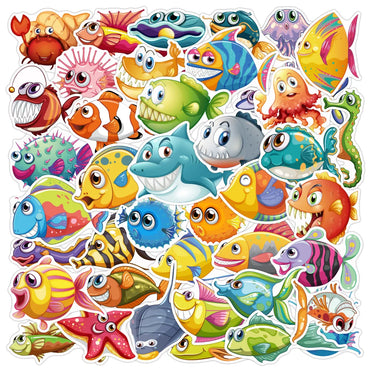 Sea Animal Stickers: Cute Cartoon Waterproof Decals for Laptop, Guitar, Kids Scrapbook (10/20/40PCS) (Online Order Only)