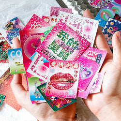 45Pcs/lot Neon Light Garden Series Laser Stickers Girl Scrapbooking Stick Label Diary Album Sticker Personalized Stationery Gift (Online Order Only)
