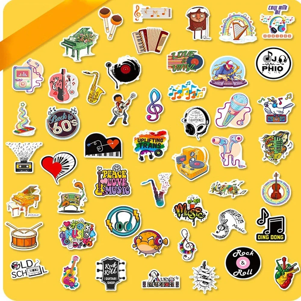 10/30/50PCS Punk Rock Band Music Graffiti Stickers Decals Laptop Travel Luggage Bike Skateboard Phone Car Cartoon Cool Sticker (ONLINE ORDER ONLY)