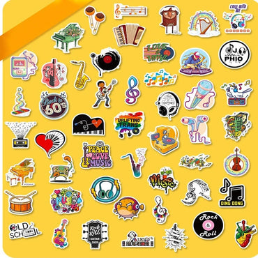 10/30/50PCS Punk Rock Band Music Graffiti Stickers Decals Laptop Travel Luggage Bike Skateboard Phone Car Cartoon Cool Sticker (ONLINE ORDER ONLY)