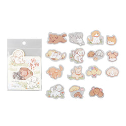 45pcs/pack Cute Flower Ribbon Decorative Stationery Stickers kawaii dog Scrapbooking DIY Diary Album Stick Lable (Online Order Only)