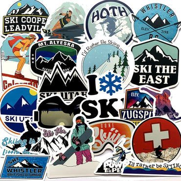10/30/50pcs Winter Skiing Snow Mountain Graffiti Stickers For Luggage Laptop Skateboard Snowboard Refrigerator Ski Decal Sticker (Online Order Only)