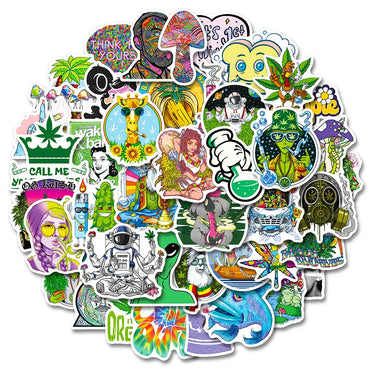 10/30/50 PCS Psychedelic Weed Relaxation Sticker Packs (ONLINE ORDER ONLY)