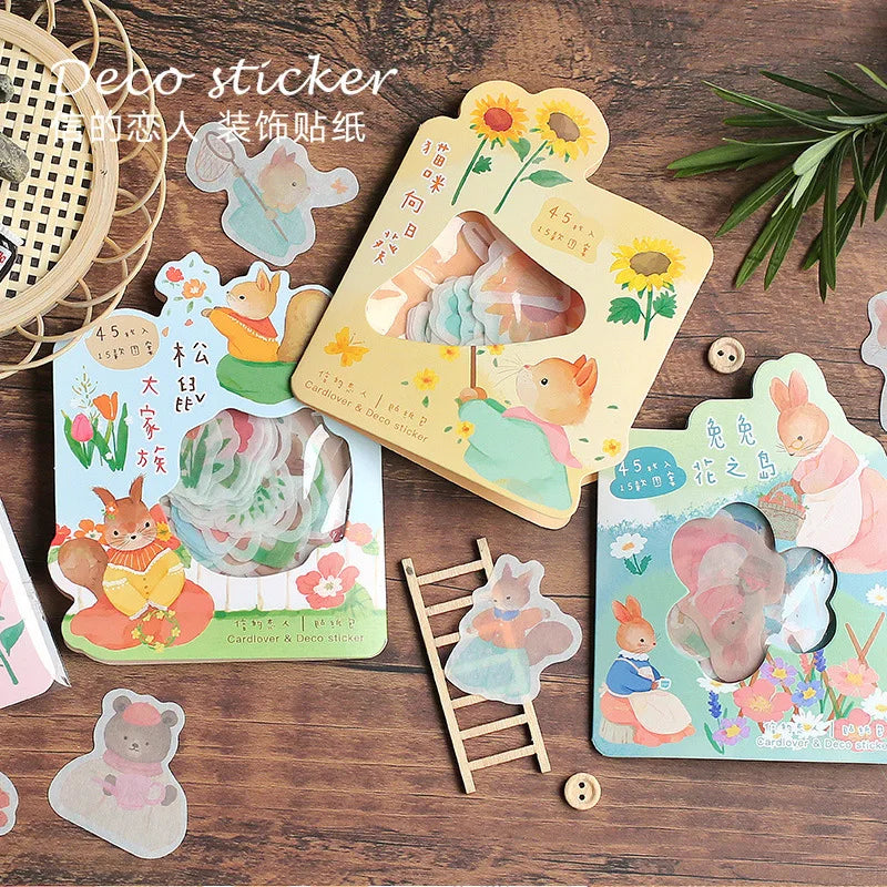 45pcs/lot Nimo's garden Series Stickers Scrapbooking Decorative Sticker DIY Diary Album Stick Label Kawaii Stationery (ONLINE ORDER ONLY)