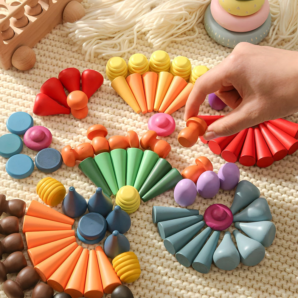 Rainbow Wooden Loose Pieces (ONLINE ORDER ONLY)