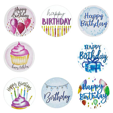 100-500pcs Birthday Gift Decoration Tag Cute Happy Birthday Stickers Sealing Label Kids toys Gift Package Scrapbooking Stickers (Online Order Only)