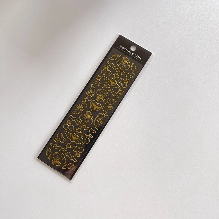 Gold Silver Butterfly Heart Cherry Series Stickers Korea Ins Hand Account Creative DIY Deco Material Stickers Stationery (ONLINE ORDER ONLY)