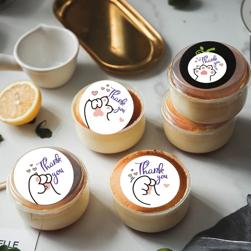 100-500pcs Cartoon Thank You Seal Sticker New Style Festival Manual Diy Decorate Sealing Sticker Thank You Label (ONLINE ORDER ONLY)