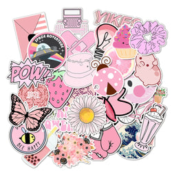 50 PCS/Pack VSCO Girl Stickers Waterproof Cool Stickers For Skateboard Laptop Suitcase Motorcycle Car Decal Toys For Children (Online Order Only)