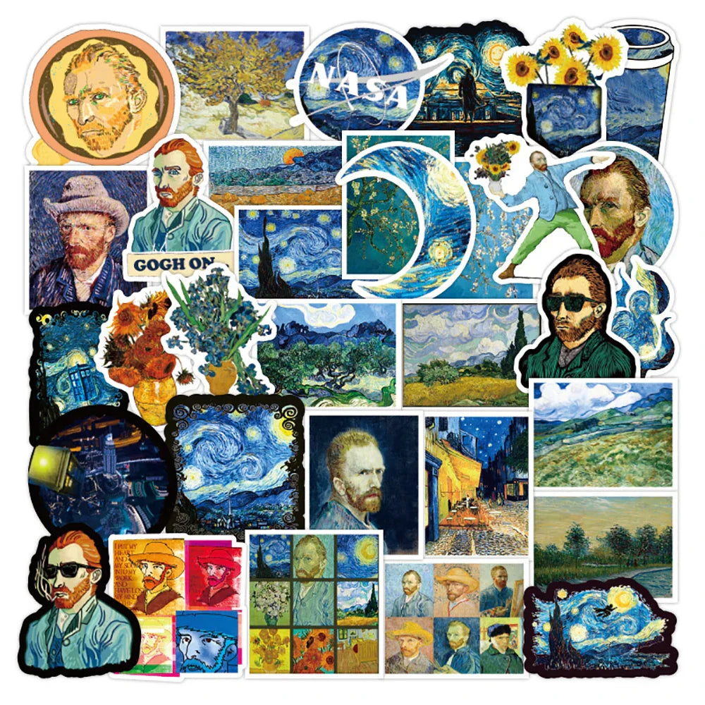 Van Gogh Sunflower Stickers Set - Laptop, Luggage, Bicycle, Fridge Decals (ONLINE ORDER ONLY)