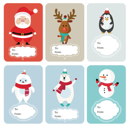 250pcs/roll 6 Designs Adhesive Christmas Gift Name Tags Present Seal Labels 2*3 inch Christmas Decals Gift Package XMAS Stickers (ONLINE ORDER ONLY)