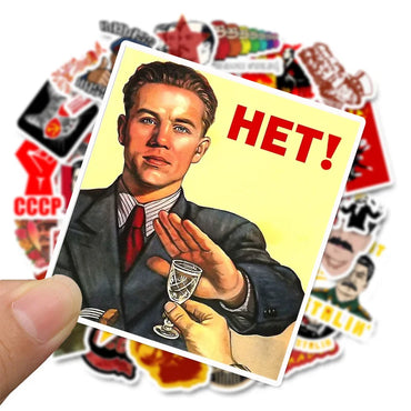 10/30/50PCS/Pack Mixed Soviet Union Stalin USSR CCCP HET Stickers Skateboard Luggage Laptop Guitar Graffiti Retro Decal Sticker (ONLINE ORDER ONLY)