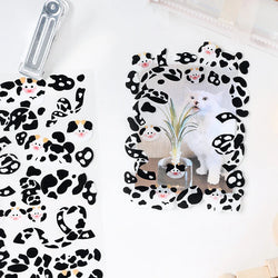 Kawaii Black White Cow Ribbon Stickers DIY Craft Scrapbooking Stick Label  Album Journal Planner Stationery Sticker (ONLINE ORDER ONLY)